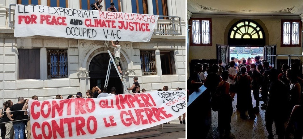I militanti del centro sociale Bruno occupano il palazzo dell’oligarca russo